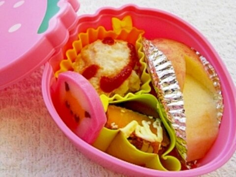 ルクエで二品♪鶏ハンバーグとかぼちゃのマヨ焼き弁当